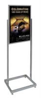 6MVE3 Sign Holder, Pedestal, 22x28, Alum, Chrome