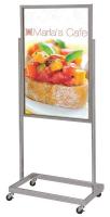6MVE4 Sign Holder, Pedestal, 22x28, Alum, Black