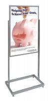 6MVE5 Sign Holder, Pedestal, 24x36, Alum, Chrome