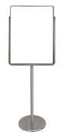 6MVF3 Sign Holder, Pedestal, 22x28, Metal, Chrome