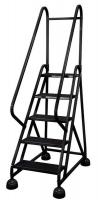 6MXK5 Rolling Ladder, Hndrl, Platfm 45 In H