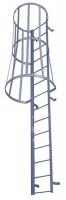 6MXN1 Fixed Ladder w/Safety Cage, 10 ft. 3 In H