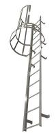 6MXR4 Fixed Ladder w/Safety Cage, 18 ft. 3 In H