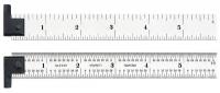 6NAX1 Steel Rule, 4R, 6 L x 3/4 In W, Chrome, Hook