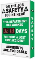 6NDH9 Safety Record Signs, 29 x 20In, AL, ENG