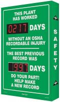 6NDJ1 Safety Record Signs, 29 x 20In, AL, ENG