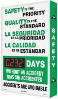 6NDK0 Safety Record Signs, 36 x 24In, AL