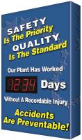 6NDK2 Safety Record Signs, 36 x 24In, AL, ENG