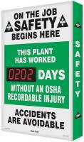 6NDK5 Safety Record Signs, 29 x 20In, AL, ENG