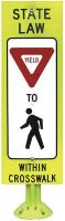 6NDT2 Yield to Pedestrians Sign, Permanent Base