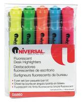 6NEC4 Highlighter, Tank, Chisel, Assorted, PK 5