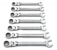 6NHJ9 Ratcheting Wrench Set, Metric, 12 pt., 7 PC