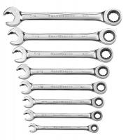 6NHY7 Ratcheting Wrench Set, SAE, 12 pt., 8 PC