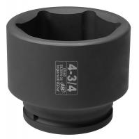 6NLR6 Impact Socket, Std, 2-1/2 In Dr, 90mm, 6 Pt