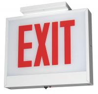 6NZZ1 Exit Sign w/ Battery Back Up, 5.0W, Red, 1