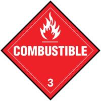 6P359 Vehicle Placard, Combustible