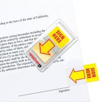 6PDV0 Sticky Arrows, Sign Here, Yellow, PK2