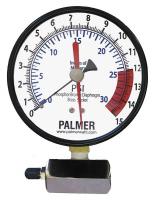 6PEZ7 Gas Test Gauge, 15 PSI-30 In Hg