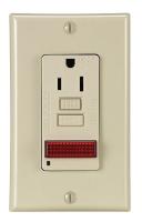 6PFR9 GFCI Receptacle, w/ Light, 15A, 125V, Ivory