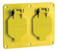 6PFV6 Cover Plate, 2 Gang, 2 1.56In Rec, Flip Lid