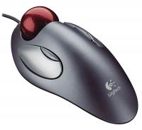 6PKP2 Trackball Mouse, Corded, Optical, Drk Gry