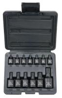 6PMH5 Socket Set, 1/4, 3/8 In Dr, SAE, Torx, 13 Pcs