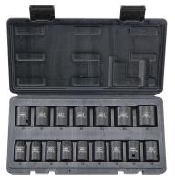 6PMJ5 Socket Set, 1/2 In Dr, Metric, Impact, 16 Pc