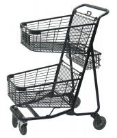 6PPZ9 Two Tier Shopping Cart, 29 In. L, 300 lb.