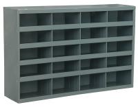 6RHH1 Pigeonhole Bin, 20 Bins, 4 Tier, Gray