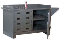 6RHH9 Work Table Cabinet, 4 Drawer, Vice Support