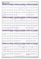 6RMP4 Wall Calendar, Yearly, 24 x 36 In