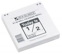 6RMR1 Wall Calendar Refill, Daily, 6x6in, White