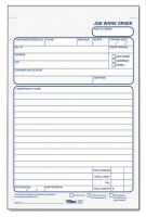 6RNL8 Job Work Order Pad, 5-1/2 x 8-1/2, 2-Part