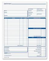 6RNL9 Job Invoice Form, 8-1/2 x 11-5/8, 3-Part