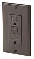 6RRD1 GFCI Receptacle, 15A, 5-15R, Brown