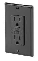 6RRD5 GFCI Receptacle, 15A, 5-15R, Black
