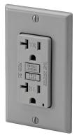 6RRD9 GFCI Receptacle, 20A, 5-20R, Gray