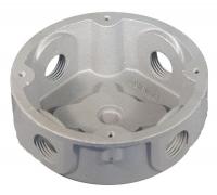 6RUP5 Conduit Outlet Box, 1/2 In Hub, Mal Iron