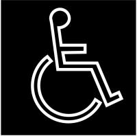 6T342 Wheelchair Sign, 6 x 6In, WHT/BK, SYM, SURF