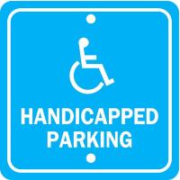 6CFE3 Parking Sign, 12 x 12In, WHT/BL, G-42, HDCP