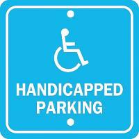 6T426 Parking Sign, 18 x 18In, WHT/BL