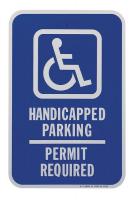 6CFE4 Parking Sign, 18 x 12In, WHT/BL, G-53, HDCP