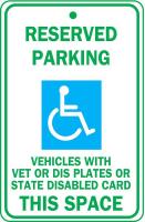 6T433 Parking Sign, 18 x 12In, GRN and BL/WHT