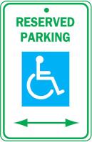 6CFF0 Parking Sign, 18 x 12In, GRN and BL/WHT
