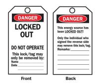 6T800 Danger Tag, 5-1/2 x 3 In, Hd Polyest, PK25