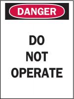 6T891 Danger Sign, 5 x 3-1/2In, R and BK/WHT, ENG