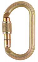 6TER1 Carabiner, Steel, Screw Lock, Gold