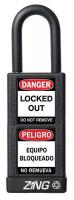 6TMH7 Lockout Padlock, KD, Black, 1/4In. Dia.