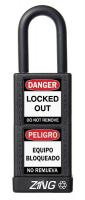 6TMH8 Lockout Padlock, KA, Black, 1/4In. Dia.