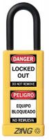 6TMH9 Lockout Padlock, KD, Yellow, 1/4 In. Dia.